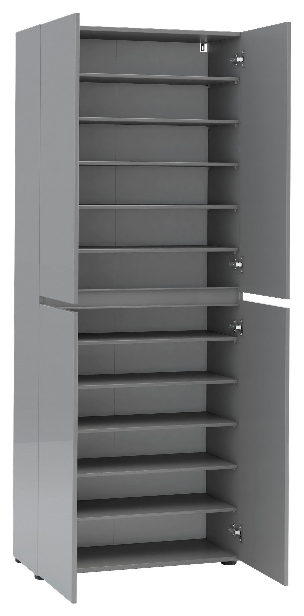 SCHUHSCHRANK Grau  - Schwarz/Grau, Design, Holzwerkstoff/Kunststoff (80/200/34cm) - Xora