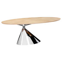 ESSTISCH 220/115/75 cm teilmassiv  Holz, Metall oval Eichefarben  - Edelstahlfarben/Eichefarben, Design, Holz/Metall (220/115/75cm) - Novel