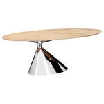 ESSTISCH 220/115/75 cm teilmassiv  Holz, Metall oval Eichefarben  - Edelstahlfarben/Eichefarben, Design, Holz/Metall (220/115/75cm) - Novel