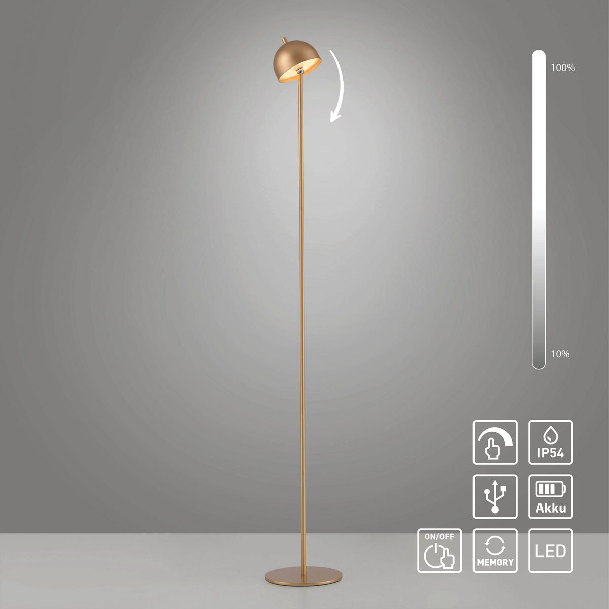 AKKU-STEHLEUCHTE 18/18/126 cm    - Hellgelb, Design, Kunststoff/Metall (18/18/126cm) - Schöner Wohnen