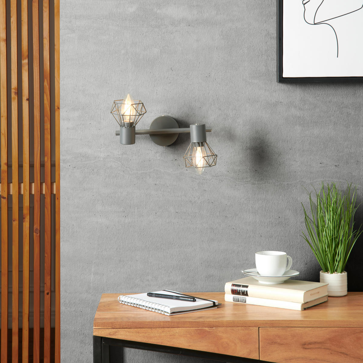 BODOVÉ SVIETIDLO, 40 W/E14, 8/18 cm  - sivá, Lifestyle, kov (8/18cm)
