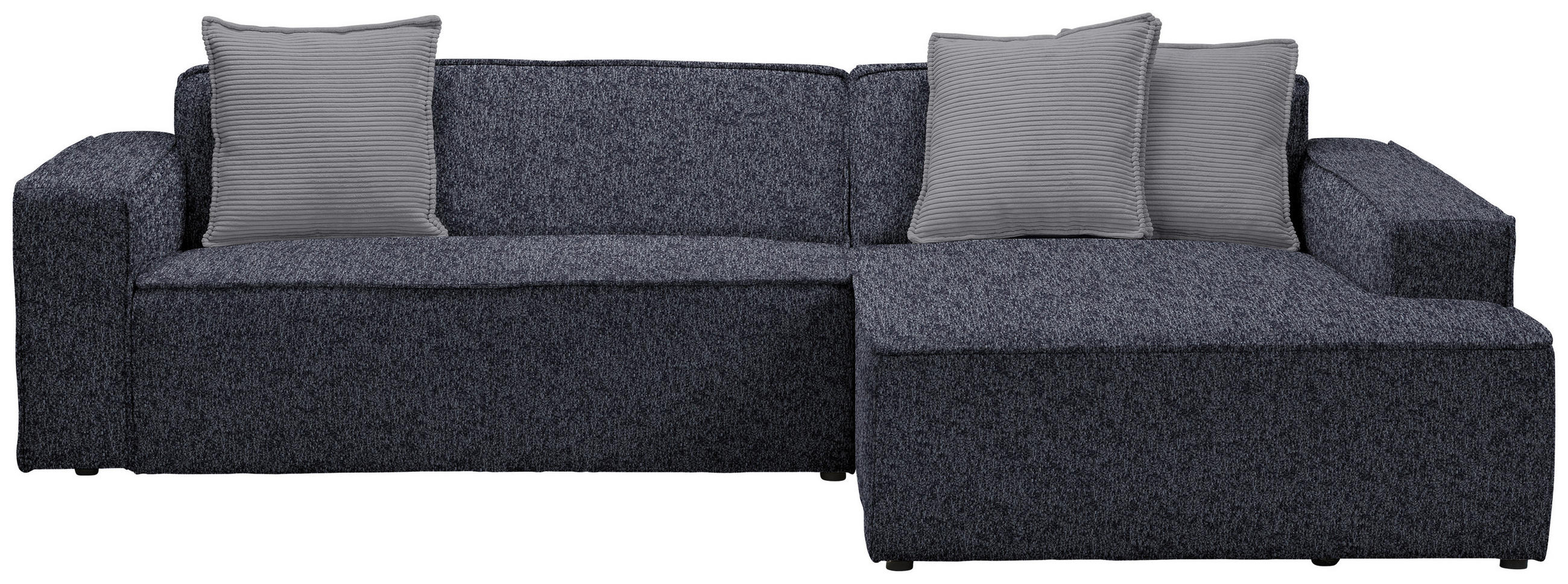 ECKSOFA Anthrazit Chenille Zierkissen  - Dunkelgrau/Anthrazit, KONVENTIONELL, Kunststoff/Textil (280/188cm) - Carryhome