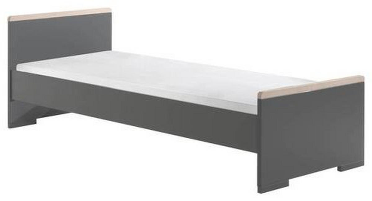 BETT 90/200 cm  in Anthrazit  - Anthrazit, MODERN, Holzwerkstoff (90/200cm) - MID.YOU
