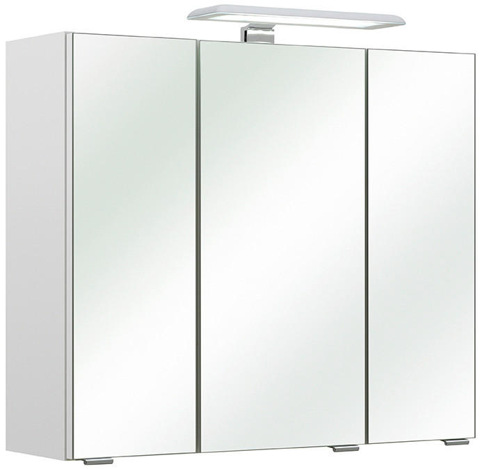 SPIEGELSCHRANK 65/57/20 cm  - Chromfarben/Weiß, Basics, Glas/Holzwerkstoff (65/57/20cm) - Xora