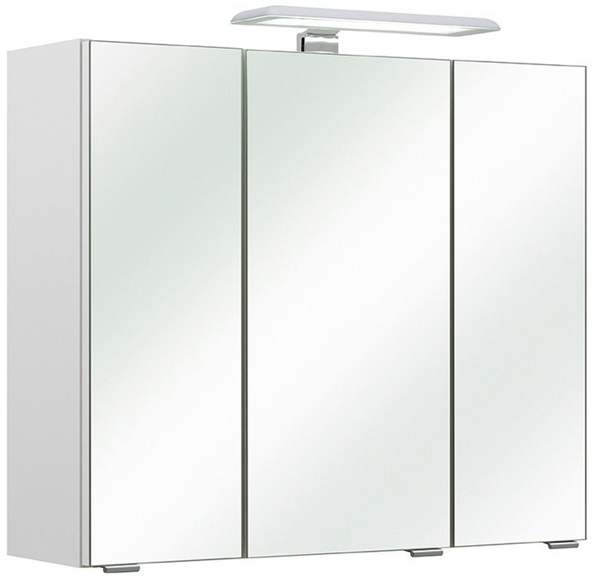 SPIEGELSCHRANK 65/57/20 cm  - Chromfarben/Weiß, Basics, Glas/Holzwerkstoff (65/57/20cm) - Carryhome