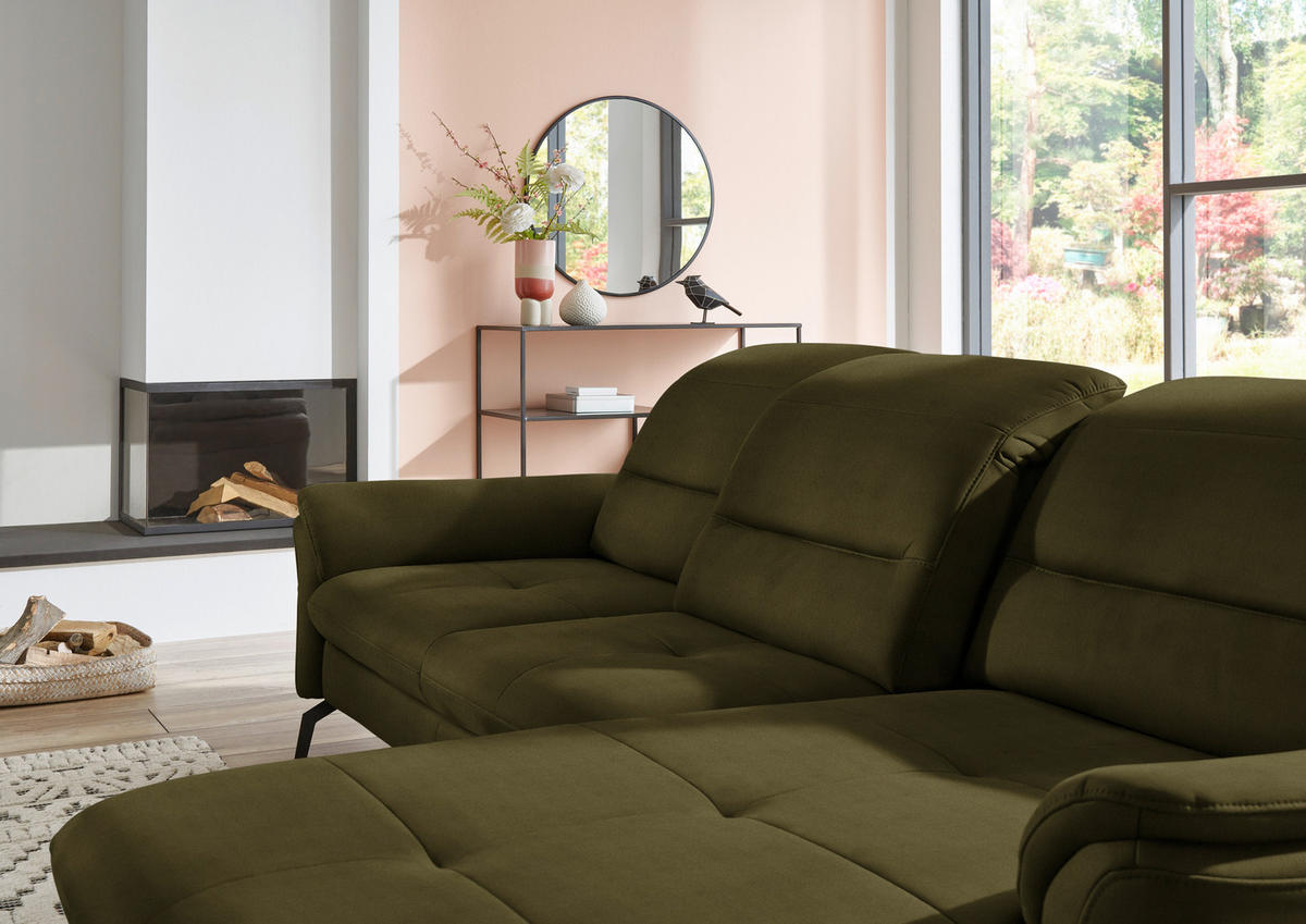 ECKSOFA in Flachgewebe Grün  - Schwarz/Grün, Konventionell, Textil/Metall (260/181cm) - Beldomo Speed