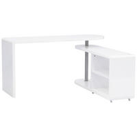 ECKSCHREIBTISCH  in Silberfarben, Weiß Hochglanz  - Weiß Hochglanz/Silberfarben, MODERN, Holzwerkstoff/Kunststoff (145/74.7/50cm) - MID.YOU