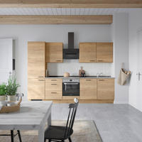 KÜCHENLEERBLOCK Structura 300 cm  in Eichefarben, Schieferfarben  - Schieferfarben/Eichefarben, MODERN, Holzwerkstoff/Metall (300cm) - Nobilia