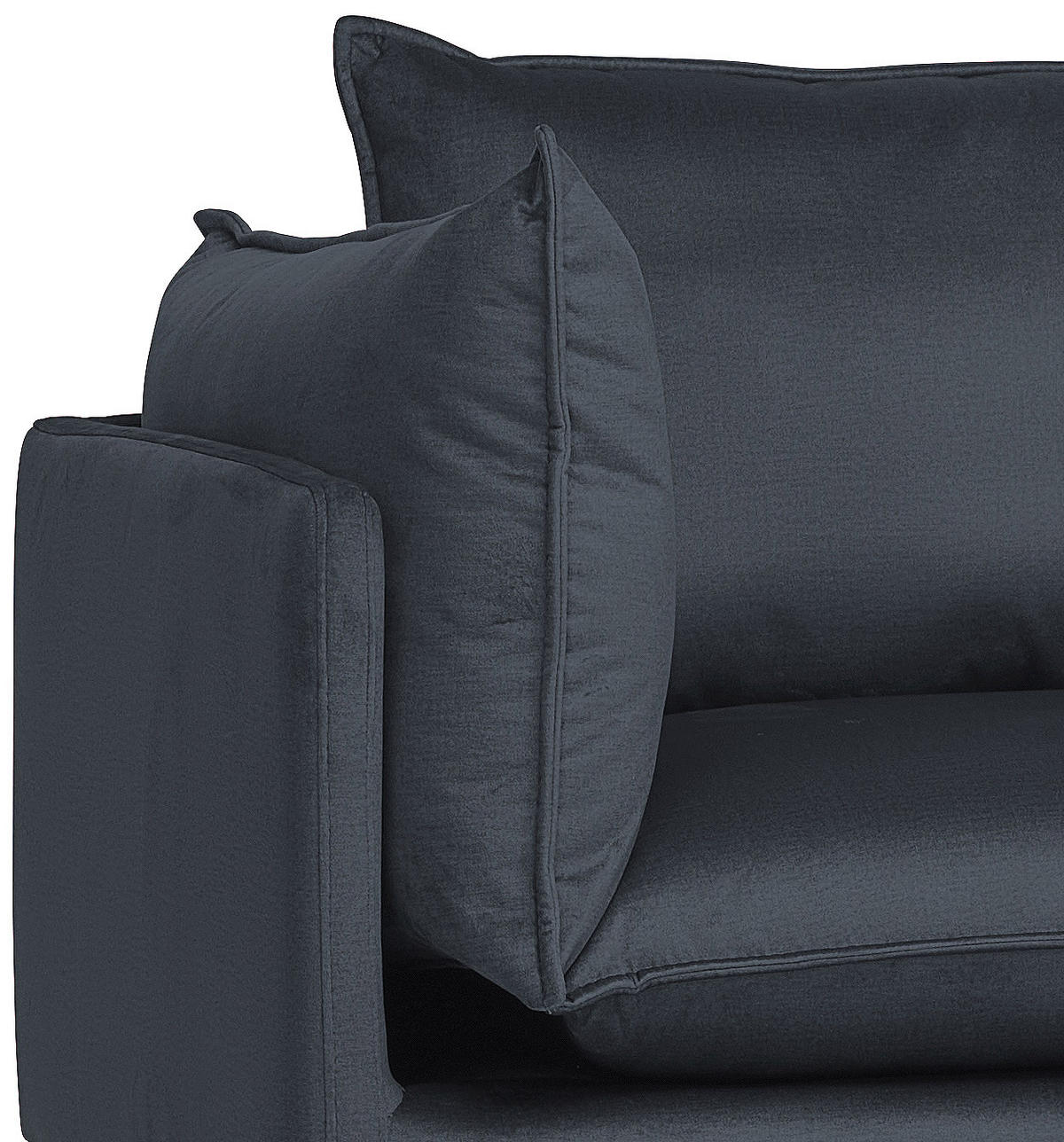 ECKSOFA in Samt Anthrazit  241/200 cm  - Anthrazit/Schwarz, Design, Textil/Metall (241/200cm) - Carryhome