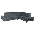 ECKSOFA Dunkelgrau Webstoff - Dunkelgrau/Schwarz, KONVENTIONELL, Textil/Metall (288/225cm) - Carryhome