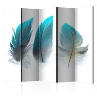 PARAVENT mit 5  Flügel - Weiß/Hellblau, Basics, Holz/Kunststoff (225/172/3cm) - artgeist