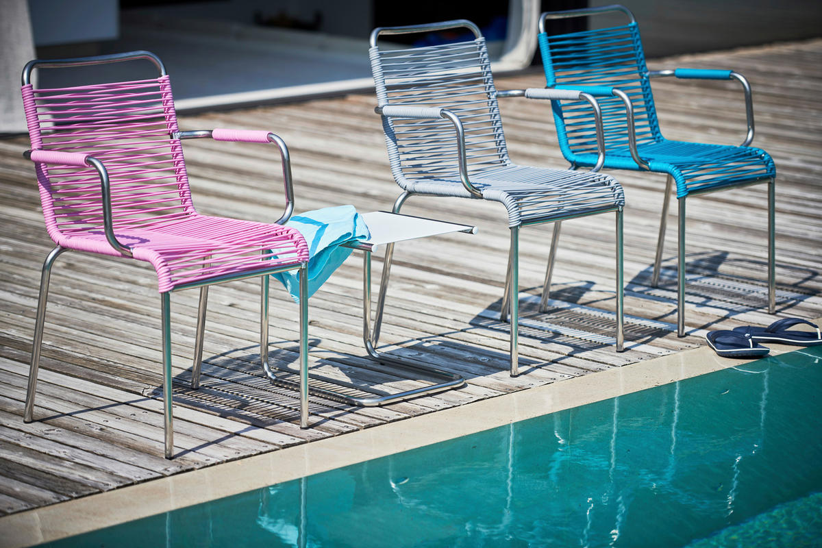 GARTENSESSEL-SET Aluminium Rot, Alufarben  - Rot/Alufarben, Design, Kunststoff/Metall (57/85/57cm) - FIAM