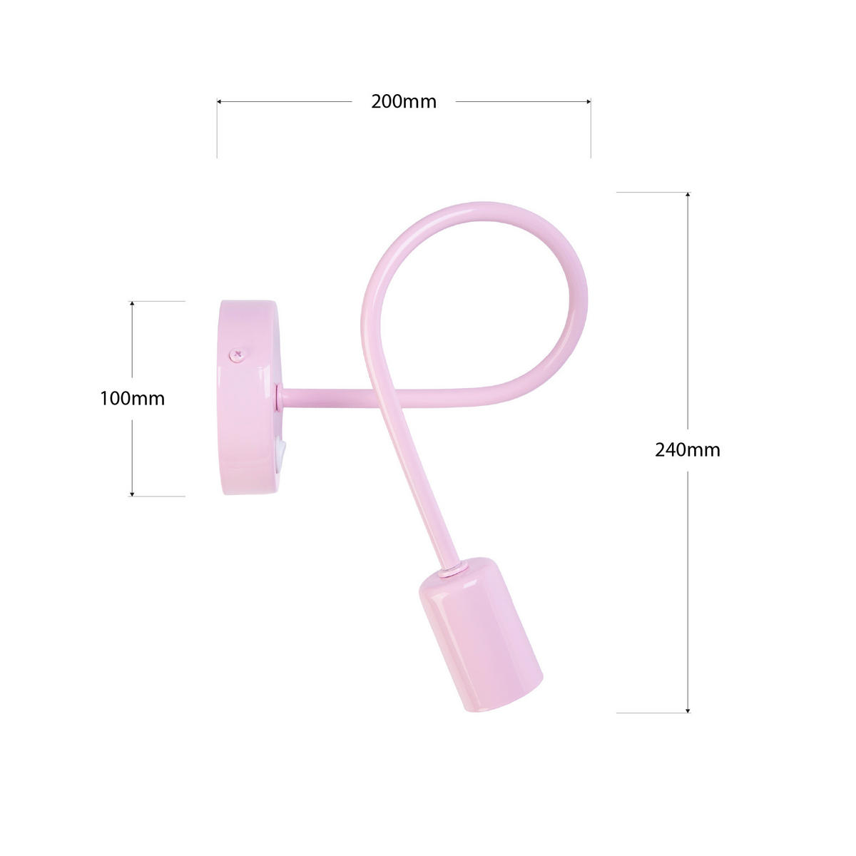 KINDERWANDLEUCHTE Oxford 20/20/24 cm  - Hellrosa, Design, Metall (20/20/24cm)