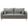 3-SITZER-SOFA in Mikrofaser Grau  - Wengefarben/Grau, Design, Holz/Textil (193/86/87cm) - Livetastic