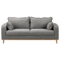 3-SITZER-SOFA Mikrofaser Grau  - Wengefarben/Grau, Design, Holz/Textil (193/86/87cm) - Livetastic