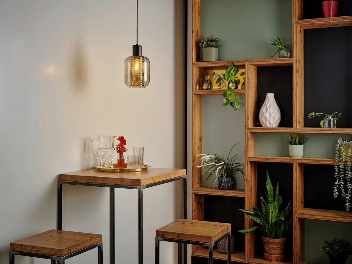 HÄNGELEUCHTE 17/132 cm  - Schwarz, Basics, Glas/Metall (17/132cm) - Osram