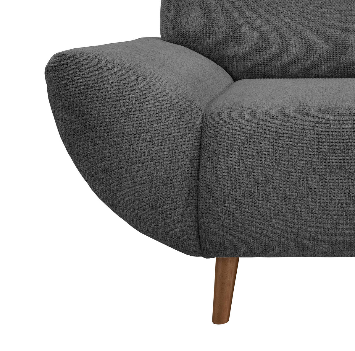 3-SITZER-SOFA in Chenille Anthrazit  - Wildeiche/Anthrazit, MODERN, Holz/Textil (205/81/90cm) - MID.YOU