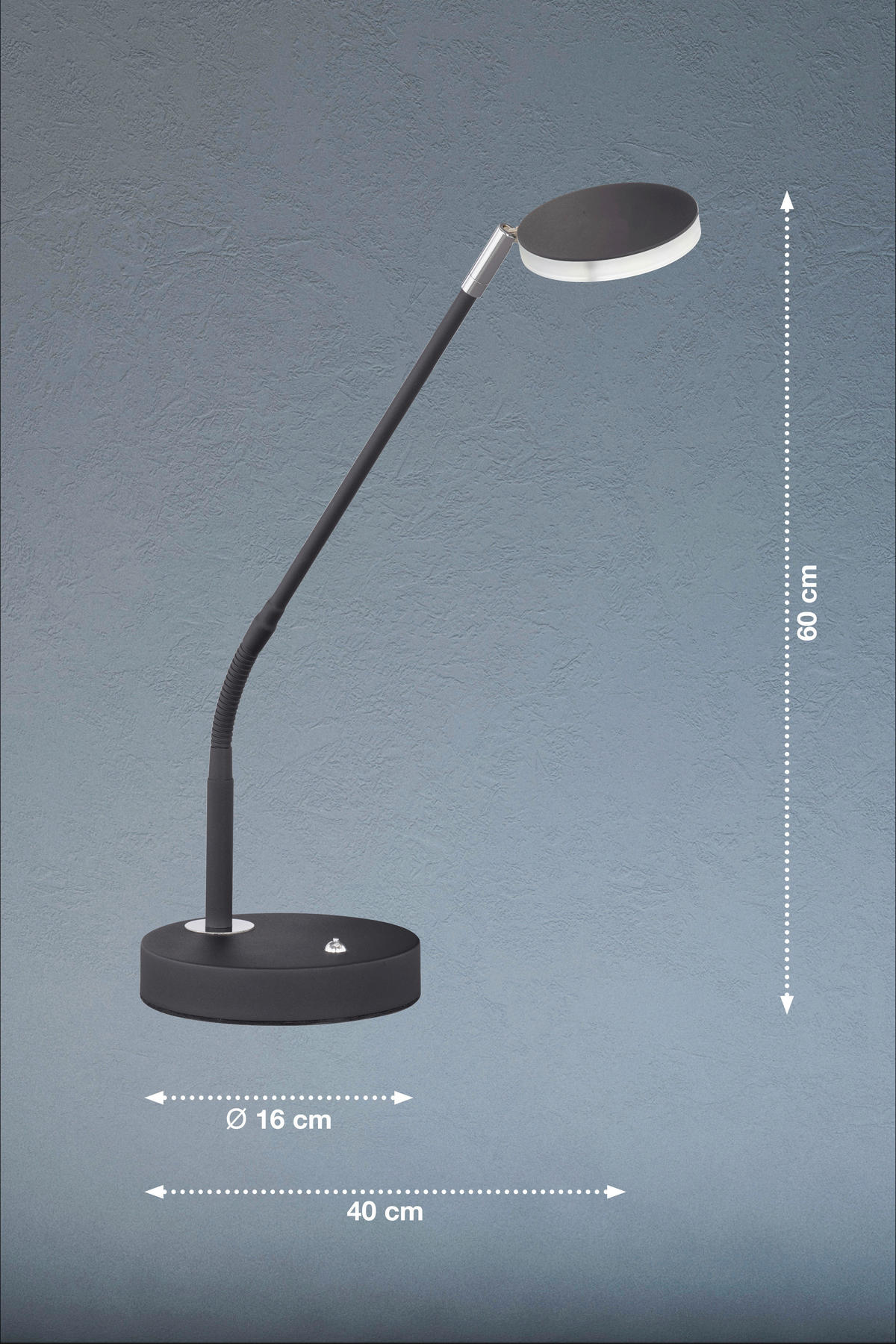 LED-TISCHLEUCHTE Luna 16/60 cm   - Sandfarben/Chromfarben, Basics, Metall (16/60cm)