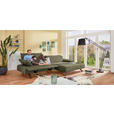 ECKSOFA Biella in Flachgewebe Olivgrün  280/165 cm  - Anthrazit/Olivgrün, Design, Textil/Metall (280/165cm) - Johann Jakob