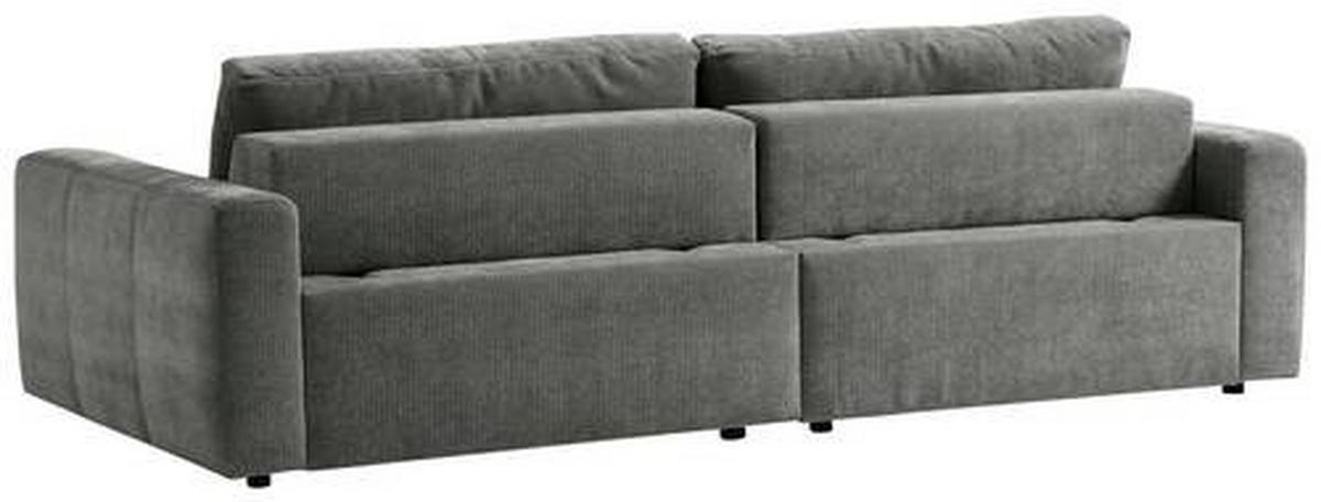 BIGSOFA in Cord Grau  - Schwarz/Grau, Modern, Textil (264/83/126cm) - Trendmanufaktur