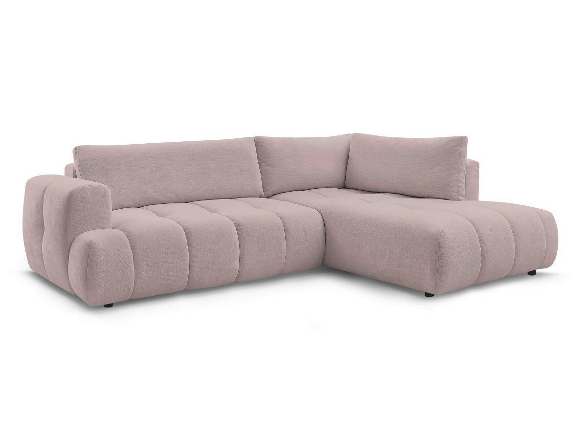 ECKSCHLAFSOFA FUJI Leinenoptik Pink  inkl.  - Pink/Schwarz, MODERN, Kunststoff/Textil (282/204cm)