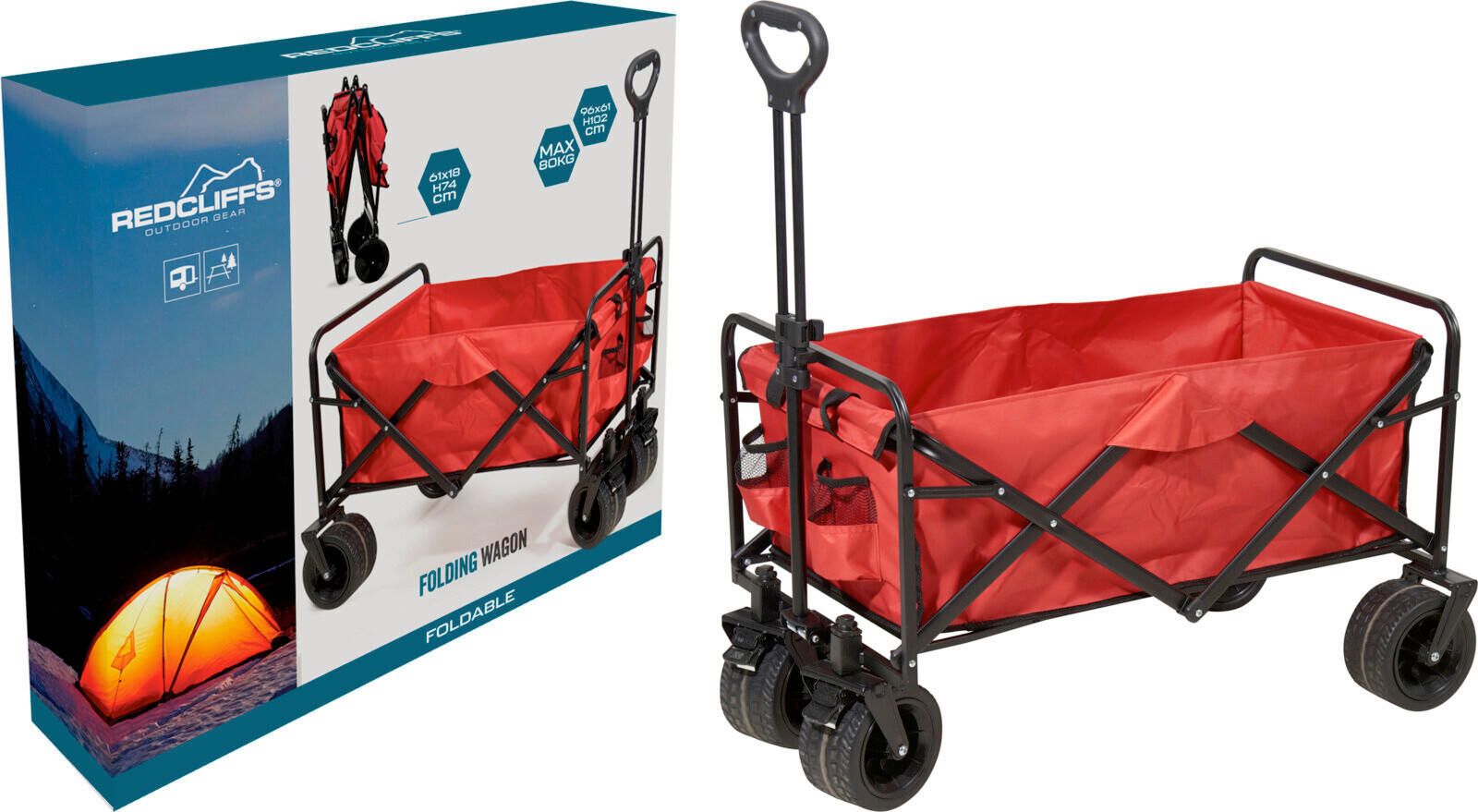 Bollerwagen Rot/Schwarz