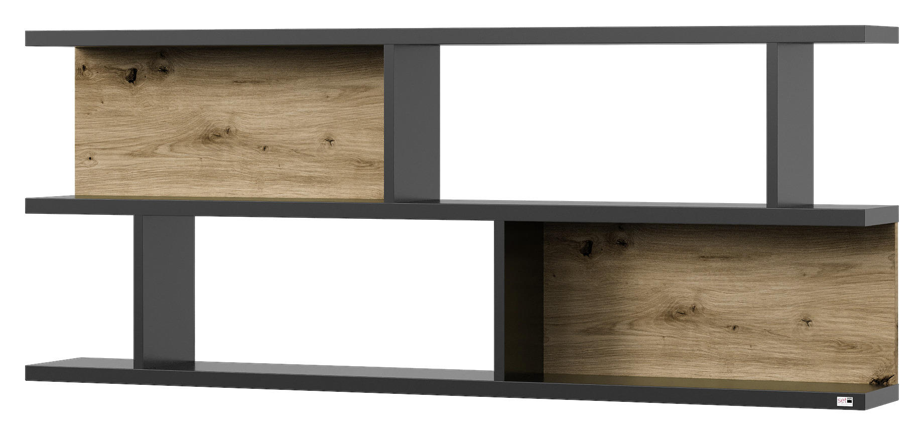 HÄNGEELEMENT Graphitfarben, Eiche Artisan - Eichefarben/Graphitfarben, Design (150/60,6/20cm) - SetOne by Musterring