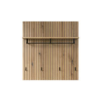 STENSKI OBEŠALNIK - črna/barve hrasta, Basics, leseni material (80/84/28cm) - MID.YOU