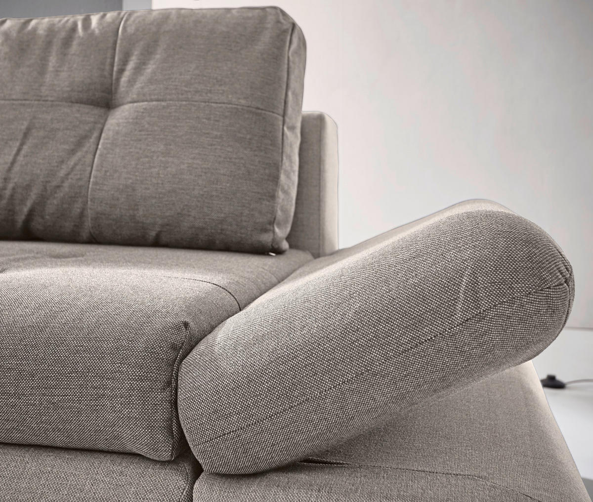 ECKSOFA Beige Webstoff  - Chromfarben/Beige, Design, Kunststoff/Textil (302/187cm) - Carryhome