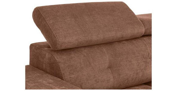 ECKSOFA in Chenille Altrosa  - Schwarz/Altrosa, KONVENTIONELL, Textil/Metall (264/178cm) - Hom`in