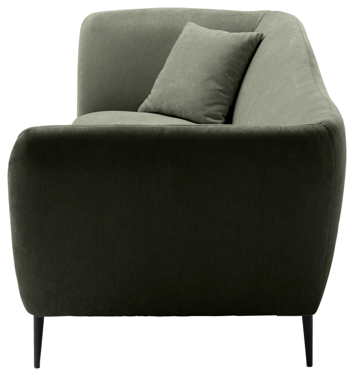 RÉCAMIERE Olivgrün Chenille Zierkissen, Rücken echt  - Schwarz/Olivgrün, KONVENTIONELL, Textil/Metall (224/70/97cm) - Hom`in