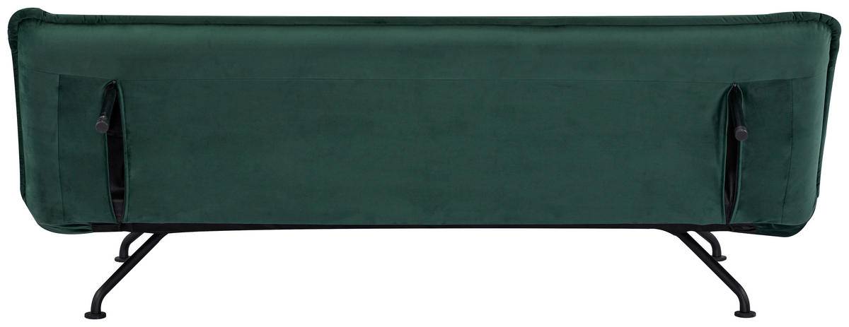 SCHLAFSOFA in Velours Grün  - Schwarz/Grün, MODERN, Textil/Metall (190/79/89cm) - MID.YOU