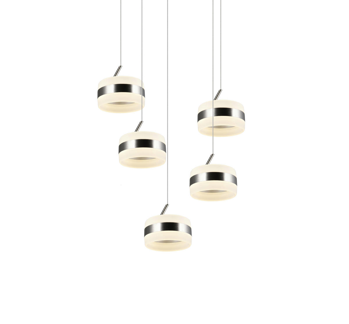 LED-HÄNGLAMPA DIOS 45/150 cm  - vit/nickelfärgad, Design, metall/plast (45/150cm) - Trio Leuchten