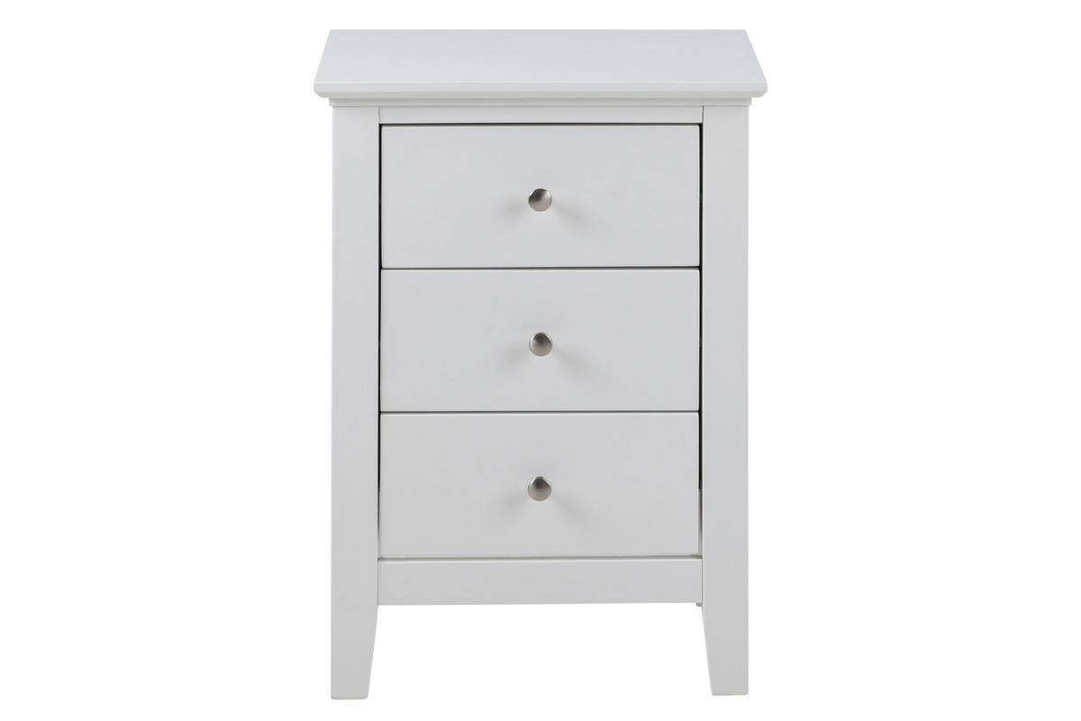 SÄNGBORD i vit  - vit/silver, Klassisk, metall/trämaterial (45/62,8/34cm) - Best Price
