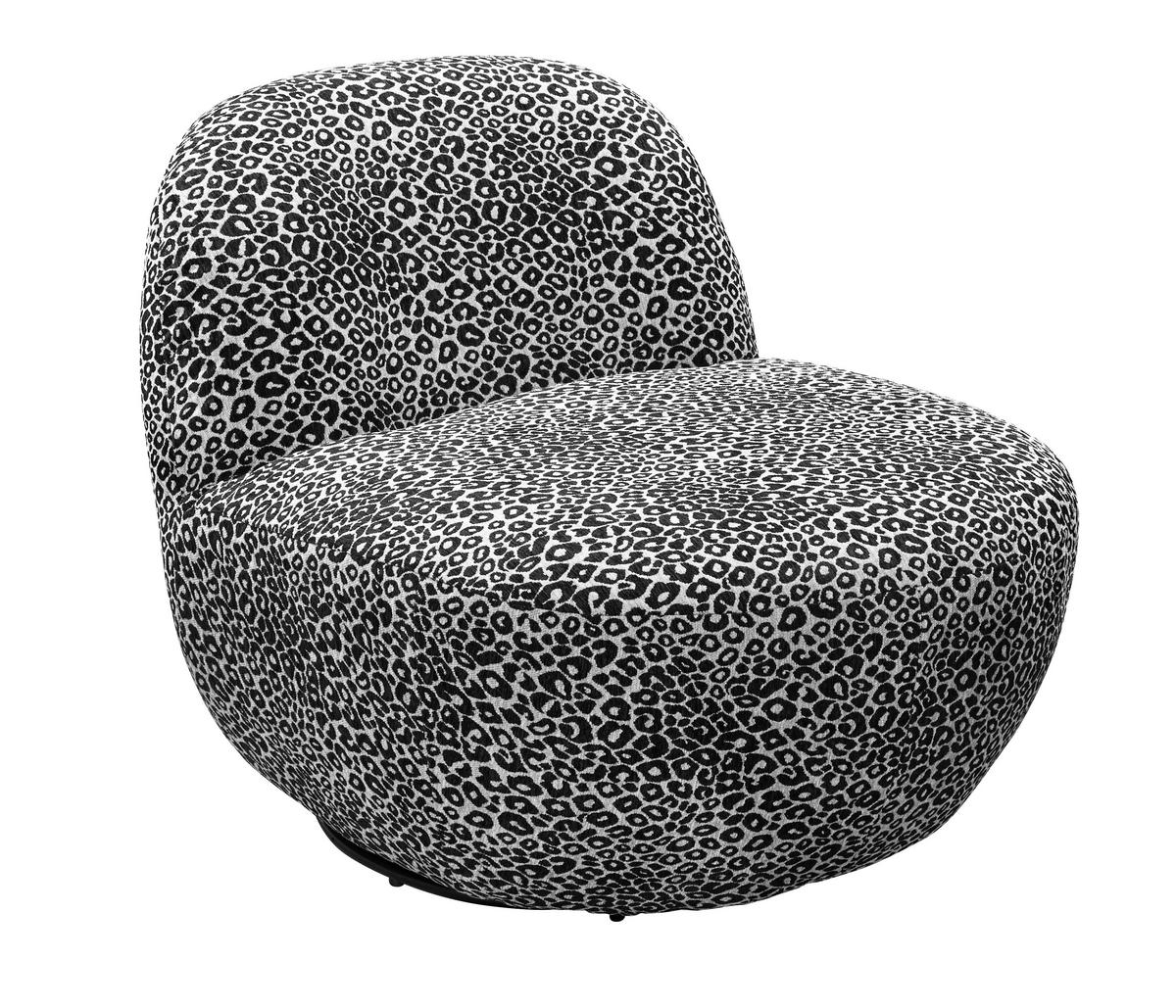 SESSEL in Jacquard, Webstoff Schwarz, Weiß  - Schwarz/Weiß, MODERN, Textil/Metall (83/73/95cm) - MID.YOU