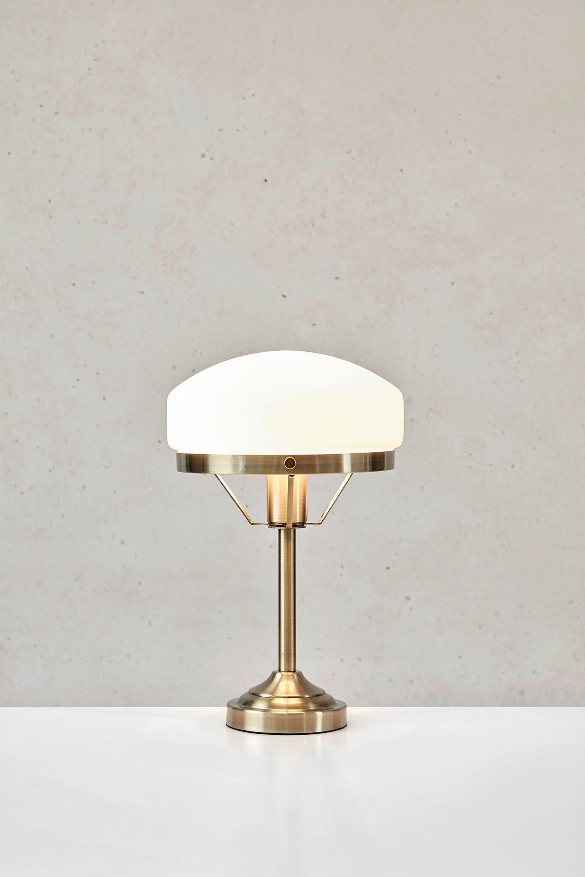 TISCHLEUCHTE AURELIA 25/39 cm  - Messingfarben/Weiß, Trend, Glas/Metall (25/39cm) - Markslöjd