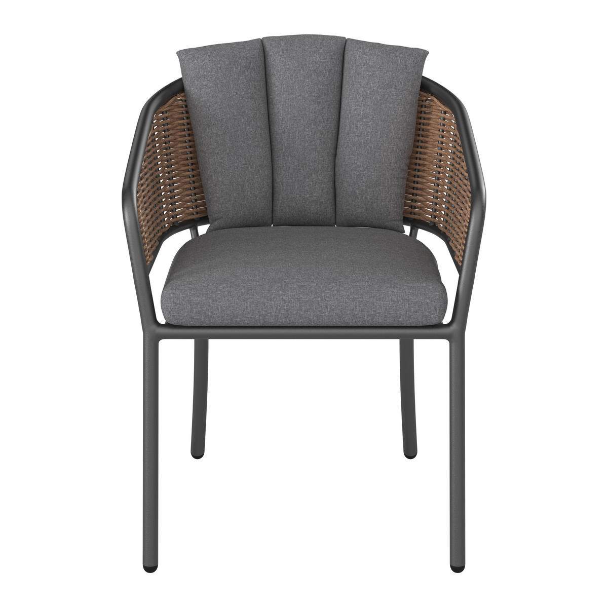 BALKONSET  3-teilig  - Anthrazit/Braun, MODERN, Glas/Kunststoff (60/45/75/53/66/45cm) - Ambia Garden
