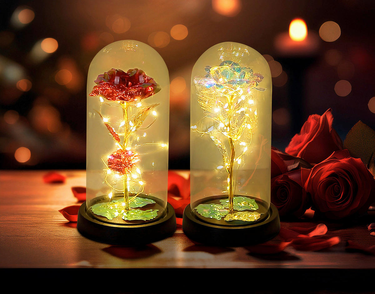 LED DÍSZLÁMPA - fekete/aranyszínű, Basics, műanyag/üveg (11/21cm)