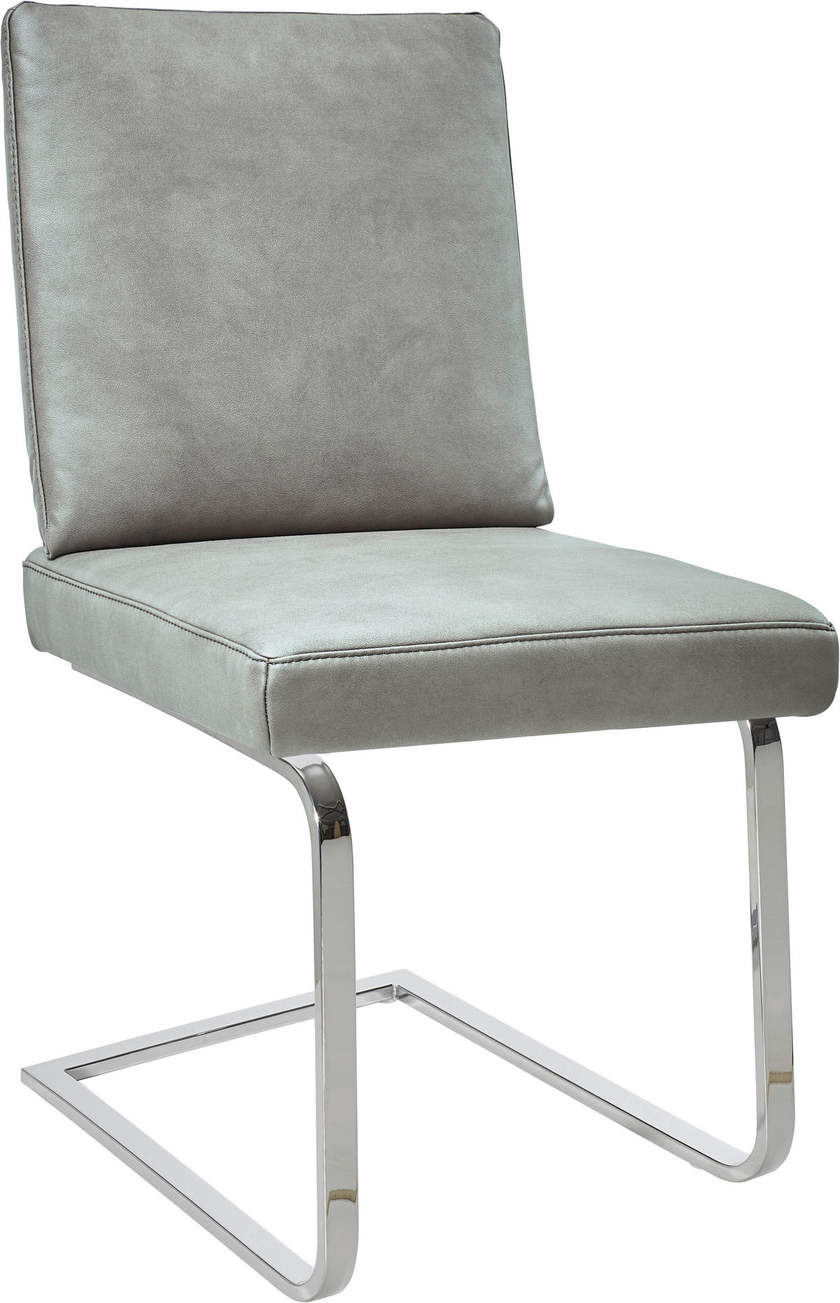 SCHWINGSTUHL  in Stahl Mikrofaser  - Chromfarben/Hellgrau, Design, Textil/Metall (46/92/60cm) - Dieter Knoll