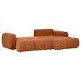 ECKSOFA in Flachgewebe Rostfarben  - Rostfarben/Schwarz, KONVENTIONELL, Kunststoff/Textil (274/174cm) - Carryhome