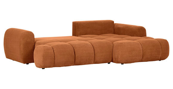 ECKSOFA in Flachgewebe Rostfarben - Rostfarben/Schwarz, KONVENTIONELL, Kunststoff/Textil (274/174cm) - Carryhome