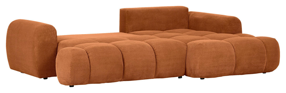 ECKSOFA in Flachgewebe Rostfarben  - Rostfarben/Schwarz, Konventionell, Kunststoff/Textil (274/174cm) - Carryhome