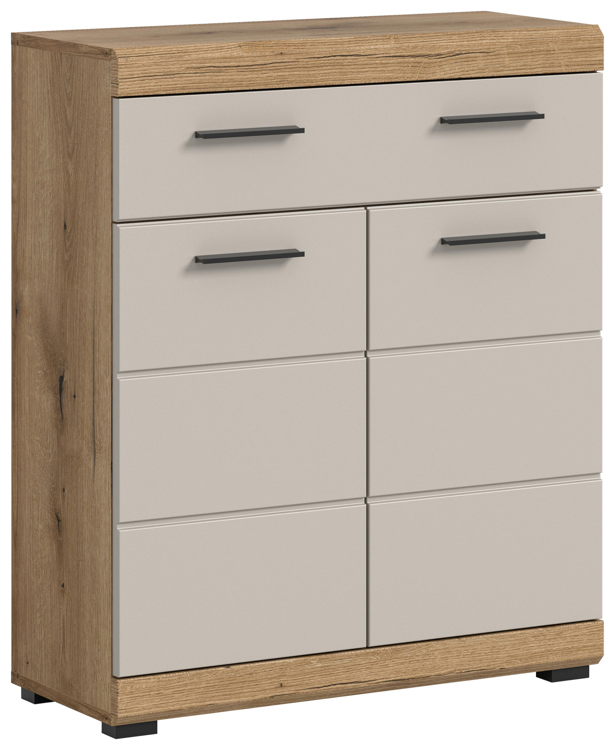 MIDISCHRANK 74/88/31 cm  - Kaschmir/Schwarz, MODERN, Holzwerkstoff/Kunststoff (74/88/31cm) - MID.YOU