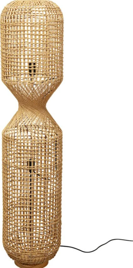 STEHLEUCHTE 30/136/30 cm   - Goldbraun/Schwarz, Natur, Naturmaterialien/Metall (30/136/30cm) - Kare-Design