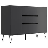 SIDEBOARD Posseik Industrial 140/93,6/42 cm 3 Schublade(n)  - Eichefarben/Graphitfarben, Design, Holzwerkstoff/Metall (140/93,6/42cm) - P & B