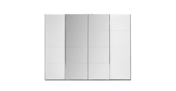SCHWEBETÜRENSCHRANK 271/211/62 cm 4-türig Weiß  - Chromfarben/Weiß, Design, Glas/Holzwerkstoff (271/211/62cm) - Carryhome
