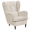 OHRENSESSEL Webstoff Beige  - Beige/Schwarz, KONVENTIONELL, Holz/Textil (78/102/98cm) - MID.YOU