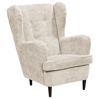 OHRENSESSEL Webstoff Beige  - Beige/Schwarz, KONVENTIONELL, Holz/Textil (78/102/98cm) - MID.YOU