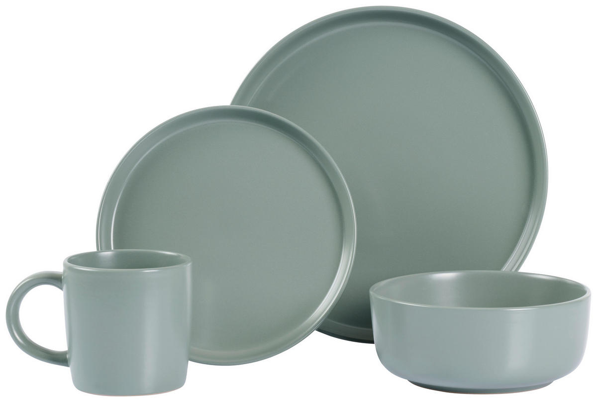 SERVICIU DE MASĂ COMPLET 16 piese  - verde, Trend, ceramică - Novel