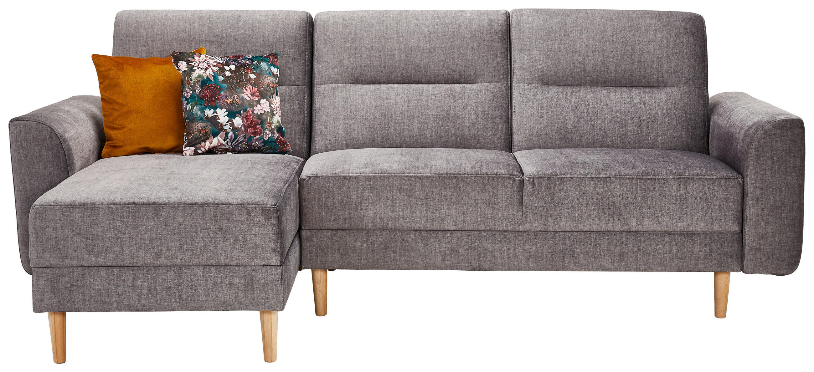 ECKSOFA Anthrazit Velours Zierkissen  - Currygelb/Anthrazit, MODERN, Holz/Textil (144/240cm) - Max Winzer